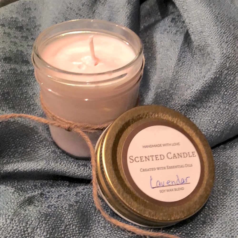 Hand Crafted 6 oz Mason jar soy candle